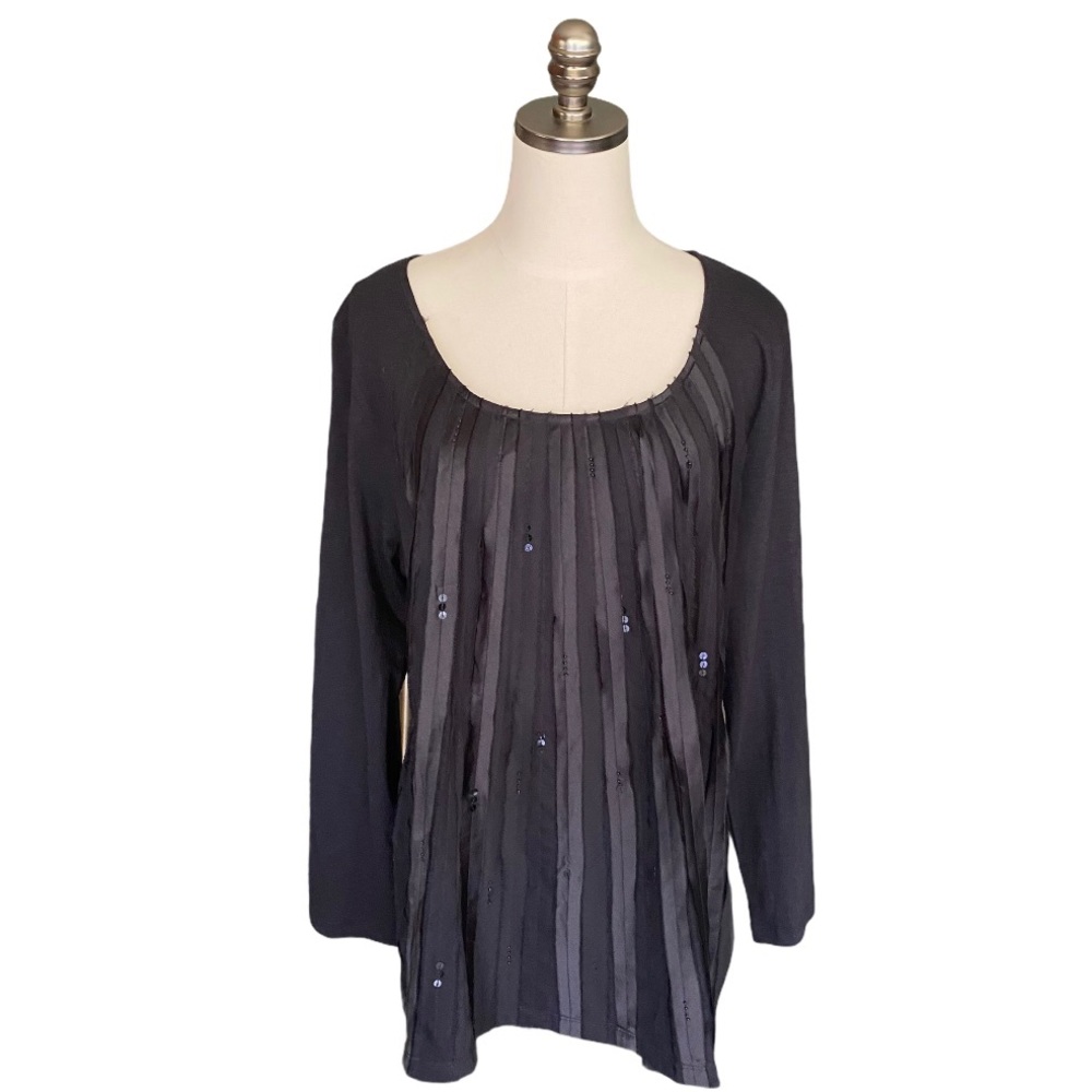 Nwot Soft Surroundings Pacific Waves Black Top